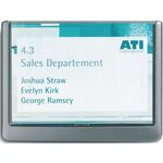 Tür-/Infoschild B149xH105,5mm Sichtfenster Acrylglas Rücken ABS graphit DURABLE