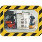 Sicherheits-/Verkehrsspiegel H400xB600mm Ku.,gelb/schwarz f.2 Richtungen 9m SPL