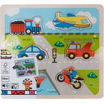 Beeboo Einlegepuzzle Verkehr mit Sound, 6-teilig, 1 Stück