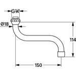 Grohe S-Auslauf 5 Stück Ausldg 150mm chr