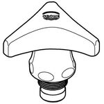 Grohe Oberteil 3/8" Trecorn-Griff Mark rot chr - VPE: 10