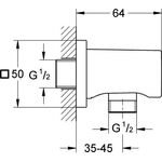 GROHE Wandanschlussbogen Rainshower 1/2" chr eck Ros