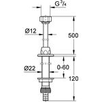 Grohe WAS Spülendurchführung EGGEMANN 1/2" verstb bis 70mm chr