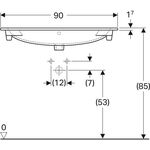 Geberit Möbelwaschtisch ACANTO 900x488mm o HL m Überlauf weiß KeraTect
