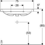 Geberit Waschtisch iCon Light 750x420mm verk. Ausldg o HL o ÜL weiß
