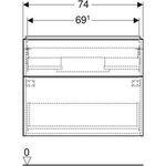 Geberit Waschtischunterschrank iCon 750x615x476mm we hochglanz/Griff vc