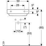 Geberit Aufsatzwaschtisch ONE m HL 500x410mm weiß/Blende weiß glänzend