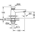 Grohe Selbstschl-Standventil EUROECO CT 1/2Zoll chr
