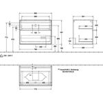 V&B Waschtischunterschrank FINION 800x603x501mm Abdpl Glas wh Matt Peony