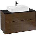 V&B Waschtischunterschrank FINION 1000x603x501mm Abdpl Glas bl ma Wln ven