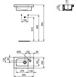 IDS Handwaschbecken CONNECT SPACE mit Hahnbank rechts 450x250x130mm weiß
