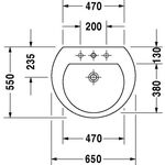 Duravit Waschtisch DARLING NEW m ÜL HLB 3 Hahnlöcher 650x550mm weiß WG