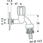 SCHELL Auslaufventil COMFORT mit RFV und RB, 1/2Zoll chrom