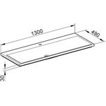 Keuco Mineralguss-WT ROYAL REFLEX m 1L-Boh we alpin 1300x30x490mm