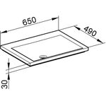 Keuco Mineralguss-WT ROYAL REFLEX o HL-Boh we alpin 650x30x490mm