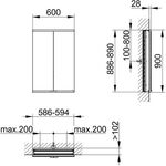 Keuco Spiegelschrank ROYAL MODULAR 2.0 Breite 600mm Höhe 900mm Tiefe 120mm