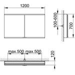 Keuco Spiegelschrank ROYAL MODULAR 2.0 Breite 1200mm Höhe 700mm Tiefe 120mm