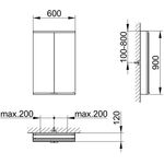 Keuco Spiegelschrank ROYAL MODULAR 2.0 Breite 600mm Höhe 900mm Tiefe 120mm