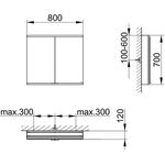 Keuco Spiegelschrank ROYAL MODULAR 2.0 Breite 800mm Höhe 700mm Tiefe 120mm