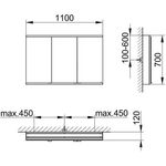 Keuco Spiegelschrank ROYAL MODULAR 2.0 Breite 1100mm Höhe 700mm Tiefe 120mm