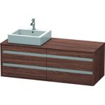 Duravit Waschtischunterbau KETHO 550x1400x496mm Be links nussbaum dunkel