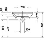 Duravit Waschtisch DURASTYLE VITAL m ÜL HLB 650x570mm 1 Hahnloch weiß