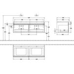 V&B Waschtischunterschrank VENTICELLO 1257x436x502mm Griff chr Glossy White