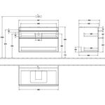 V&B Waschtischunterschrank VENTICELLO 957x606x502mm Griff Copper Glossy Grey