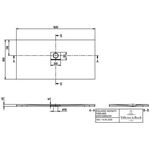 V&B Duschwanne SQUARO INFINITY R-eck1600x800x40mm grau