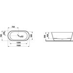 Laufen Badewanne LAUFEN PRO 1500x700mm, freistehend weiß