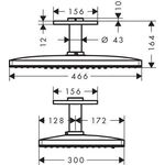 HG Kopfbrause Rainmaker Select 460 2jet mit Deckenanschluss 100mm weiß/chrom