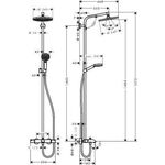 HG Showerpipe CROMETTA S 240 1JET DN 15, für Wanne chrom