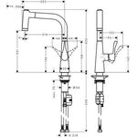 HG Einhebel-Spültischmischer 220 METRIS DN 15, mit Ausziehbrause chrom