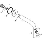 Wanneneinlauf AXOR UNO gebogen brushed nickel