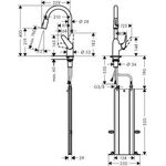 HG Einhebel-Spültischmischer 220 M42 DN 15, mit sBox, Ausziehbrause chrom