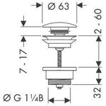 HG Ablaufgarnitur PUSH-OPEN f WT- und Bidetmischer mattschwarz