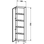 Duravit Hochschrank L-CUBE 500x243x1760mm Ans links nussbaum natur