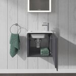 Duravit Waschtischunterbau L-CUBE 294x420x400mm Ans links graphit matt