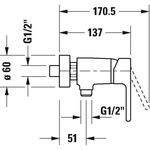 Duravit Einhebel-Brausemischer B.2 Aufputz chrom