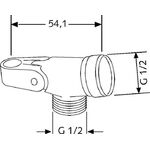KLUDI Brausehalter G 1/2Zoll m Gelenkstück chr