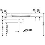 Duravit Aufsatzbecken LUV o ÜL m HLB 800x400mm 1 HL gr sdm WG