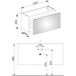Keuco Waschtischunterbau X-LINE 1200x605x490mm cashmere