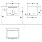 V&B Waschtischunterschrank SUBWAY 2.0 587x420x454mm Black Matt Lacquer