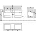 V&B Waschtischunterschrank SUBWAY 2.0 1287x590x449mm Black Matt Lacquer