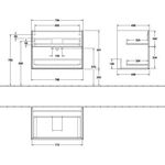 V&B Waschtischunterschrank FINION 796x591x498mm Glossy White Lacquer