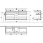V&B Waschtischunterschrank FINION 1600x603x501mm AP Gl bl ma gls wh lacq.