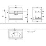 V&B Waschtischunterschrank FINION 800x603x501mm AP Glas bl ma wh ma lacq.
