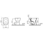 VitrA Stand-WC CONFORMA Flachspüler, 355x485x460mm weiß