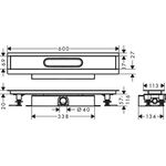 HG Komplettset uBox universal für Duschrinnen Fertigsets, flach 600mm