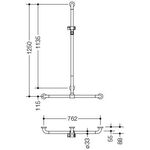 Hewi Duschhandlauf SERIE 801 senkrecht 1250mm waagerecht 762mm orange